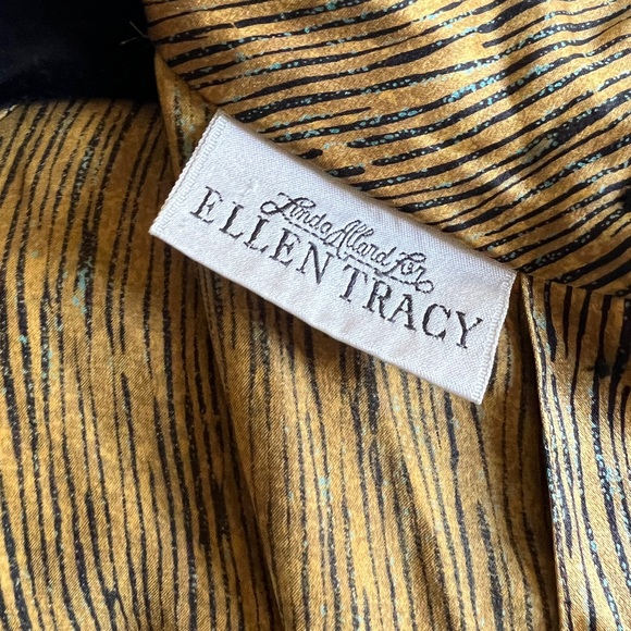 Vintage Linda Allred for Ellen Tracy silk blouse gold with specks of teal - Picture 6 of 6